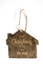 Load image into Gallery viewer, First Christmas in our home wood ornament