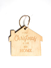Load image into Gallery viewer, First Christmas in our home wood ornament