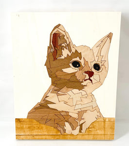 Cat wooden sticker puzzle: 8" x 10"