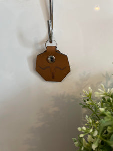 Leather keychain - Longhorn cow