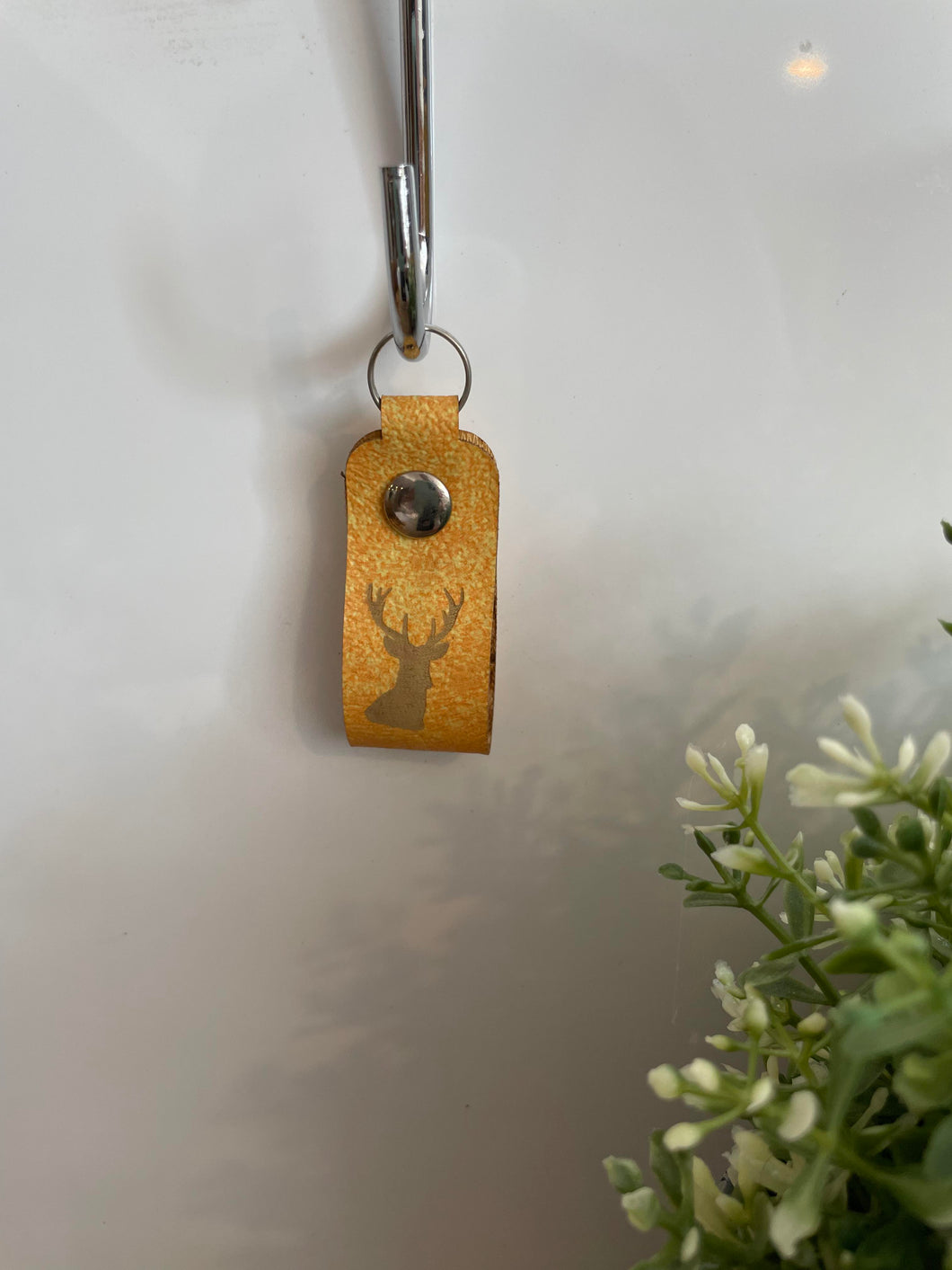 Leather keychain - Deer