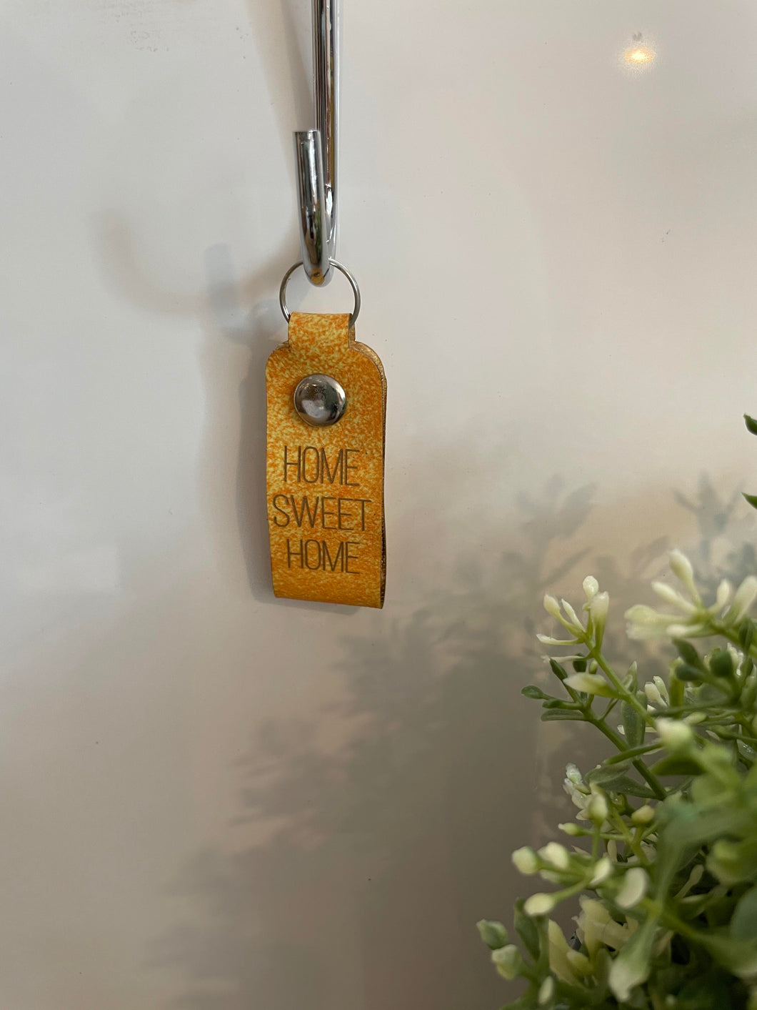 Leather keychain - Home sweet home