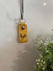Leather keychain - Rooster