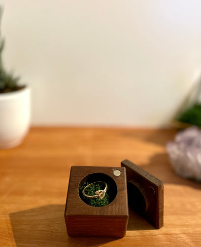 Wooden ring box-walnut