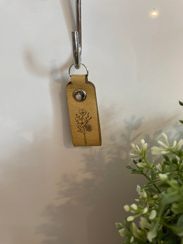 Leather keychain - Wildlower bouquet