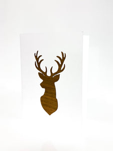 Deer wooden greeting card