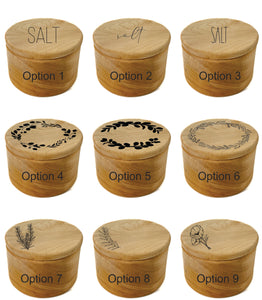 Wooden salt well - 4" with walnut lid