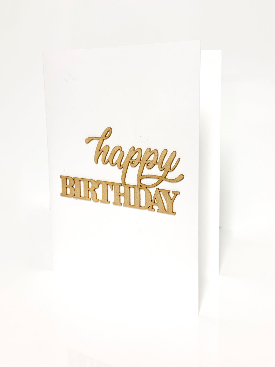 Happy birthday wooden greeting card