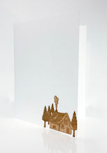 Load image into Gallery viewer, Winter house wooden greeting card