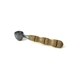 Coffee scoop with maple hand turned handle