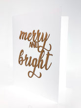 Load image into Gallery viewer, Merry &amp; Bright wooden greeting card
