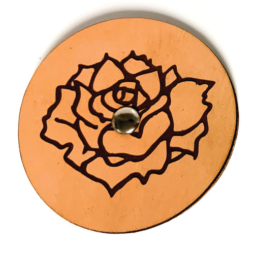 Leather playing card holder - Rose