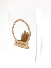 Load image into Gallery viewer, Snow globe wooden greeting card