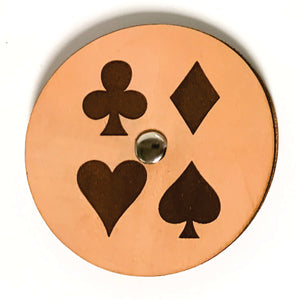 Leather playing card holder - All suits