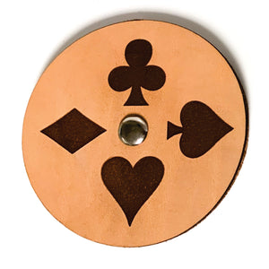 Leather playing card holder - All suits