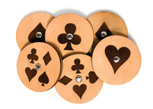 Load image into Gallery viewer, Leather playing card holder - All suits
