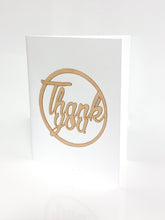 Load image into Gallery viewer, Thank you wooden greeting card