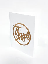 Load image into Gallery viewer, Thank you wooden greeting card