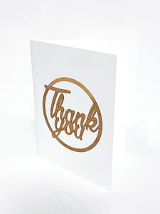 Thank you wooden greeting card