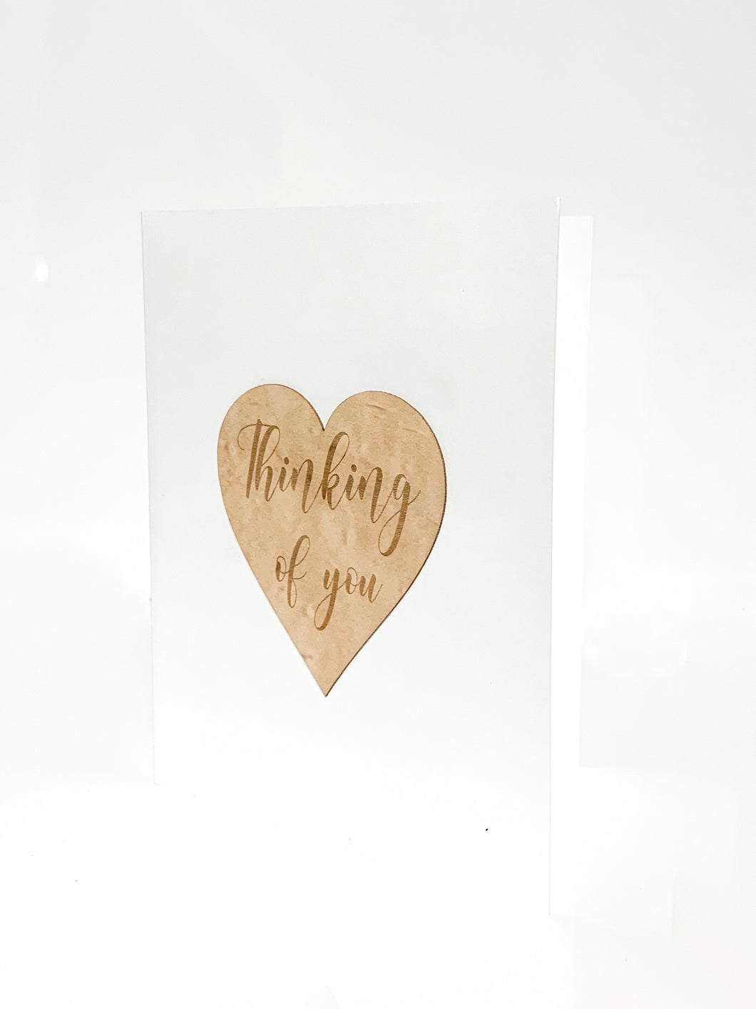 Thinking of you - heart wooden greeting card