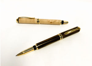 Wood rollerball pen including custom engraving