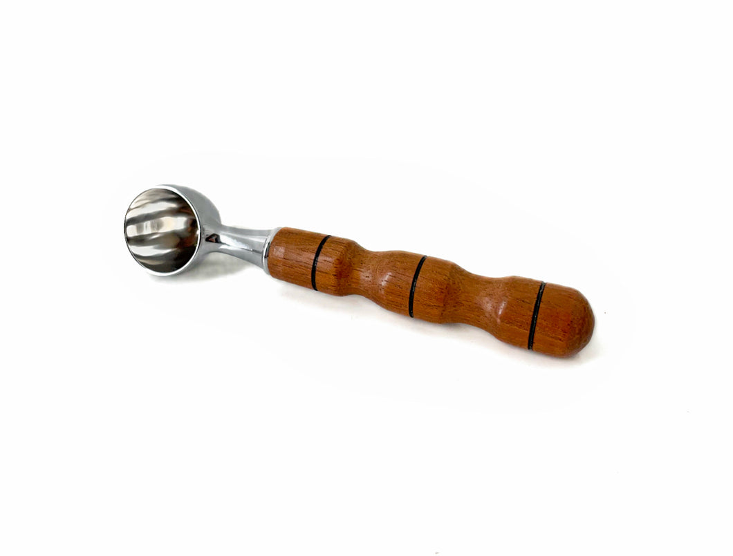 Coffee scoop with walnut hand turned handle