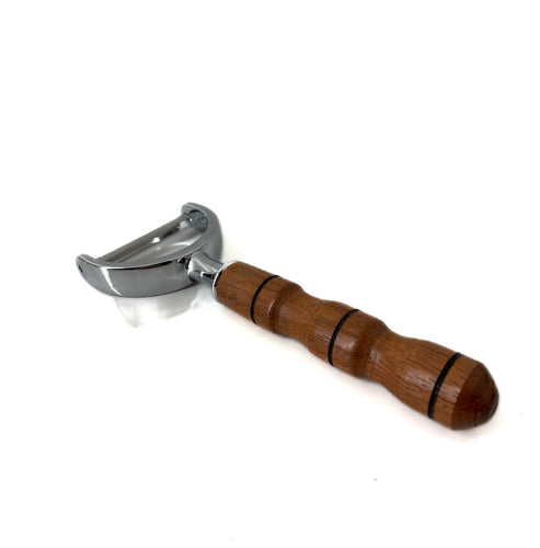 Vegetable peeler with walnut hand turned handle