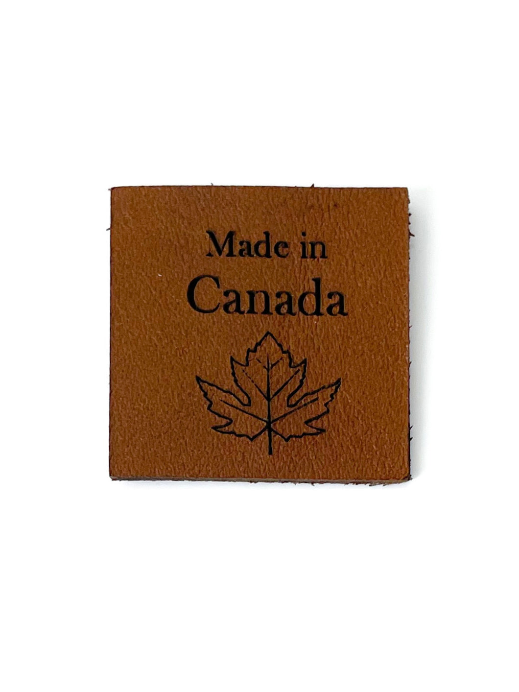 Square leather label - Made in Canada