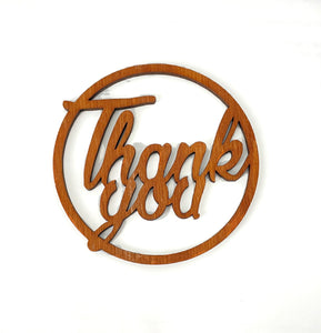 Wooden thank you round gift tag (set of 10)
