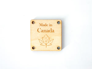 Wooden square labels - Made in Canada