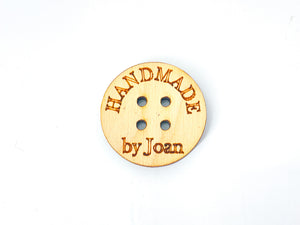 Wooden circle labels - Handmade by ___