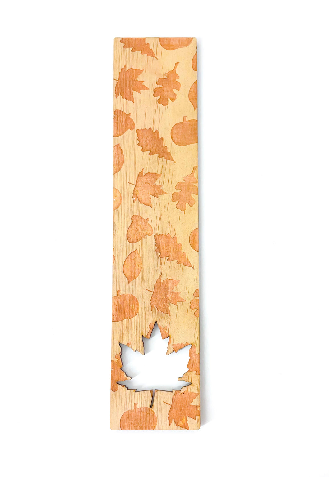 Maple leaf wooden bookmark
