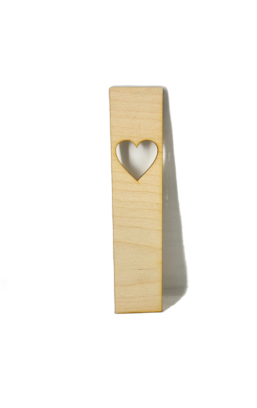 Heart wooden bookmark