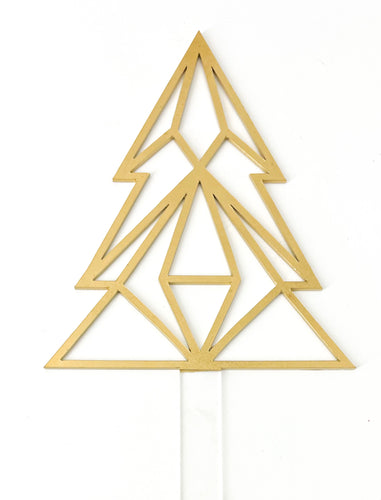 Gold tree acrylic cake topper