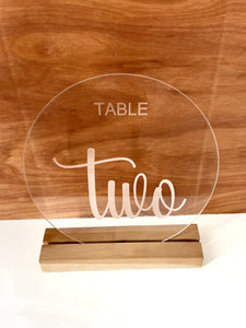 Round 8" acrylic table numbers