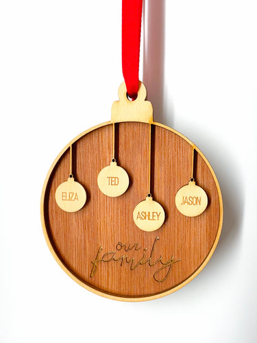 Family wood ornament