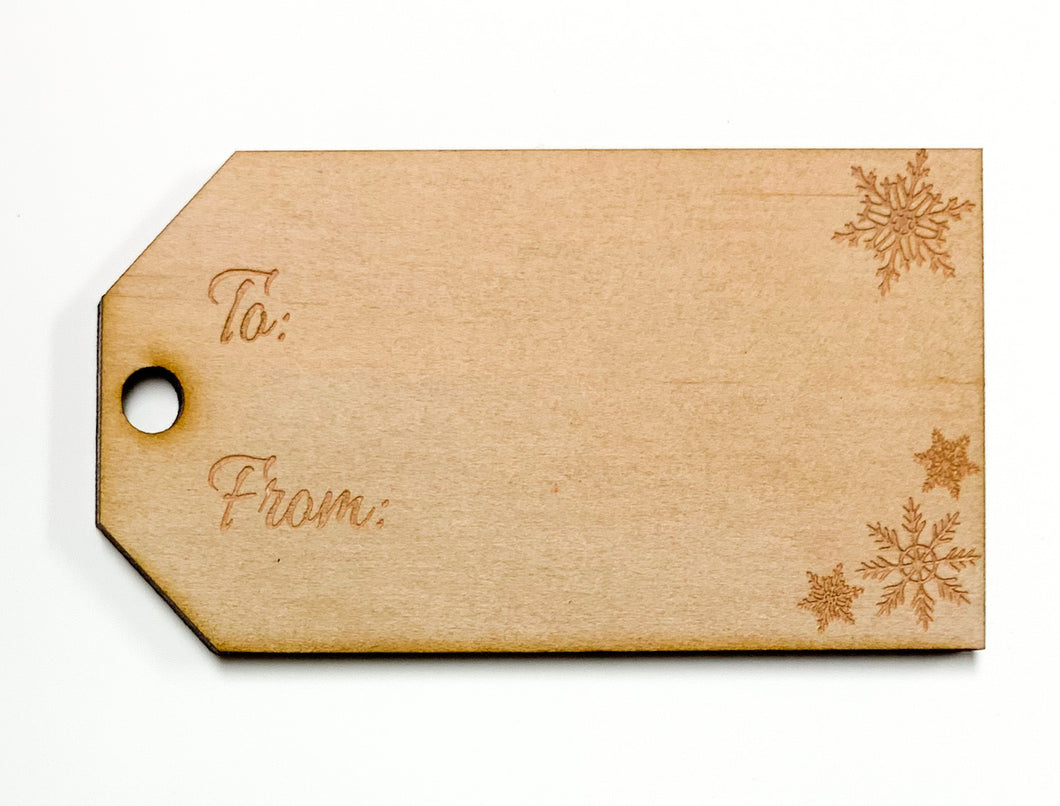 Wood gift tags - snowflakes