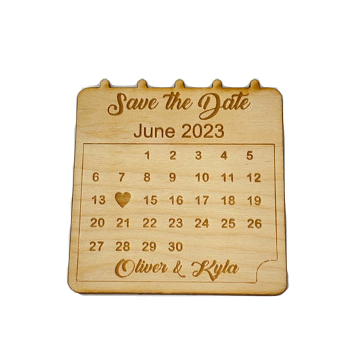 Calendar wooden save the date (set of 10)