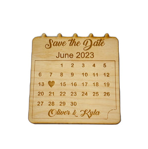 Calendar wooden save the date (set of 10)