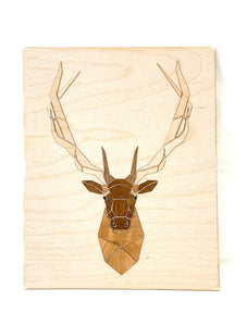 Deer wooden sticker puzzle: 8" x 10"