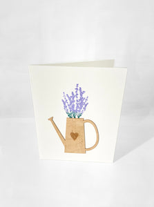 Lavender bouquet wooden greeting card
