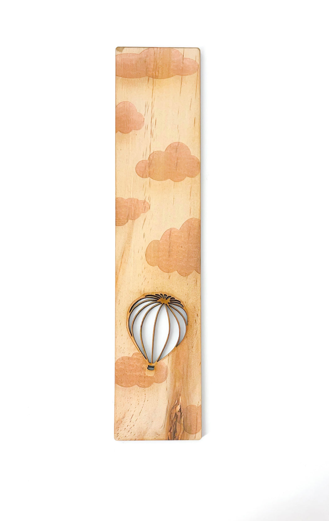 Hot air balloon wooden bookmark