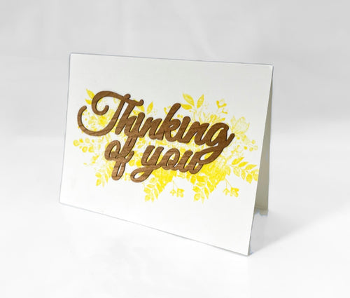 Thinking of you wooden greeting card