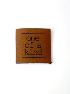 Square leather label - One of a kind
