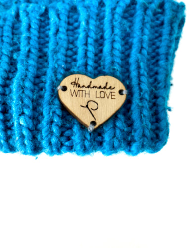 Wooden heart labels - Handmade with love