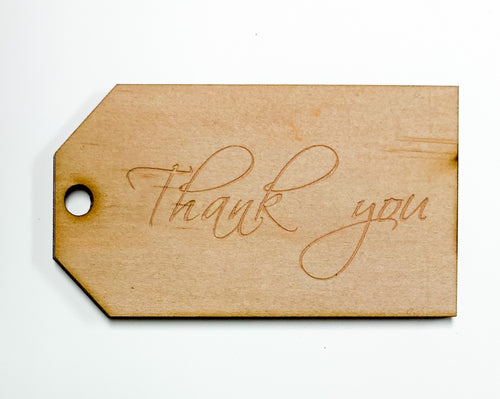 Wood gift tags - Thank you