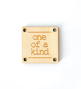 Wooden square labels - One of a kind